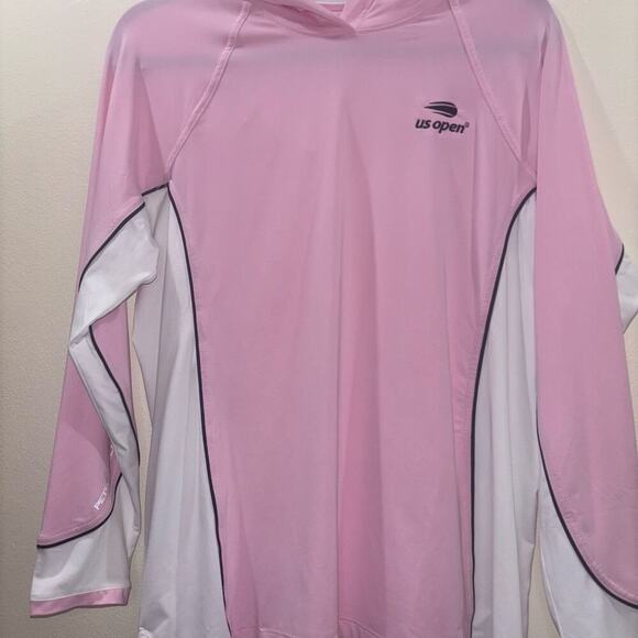 Peter Millar US Open Performance Pullover Hoodie –Pink, White & Navy –Size Large - Picture 9 of 15